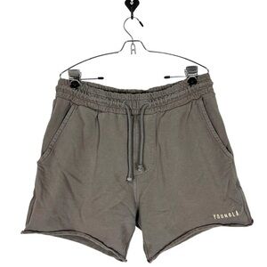 YoungLA Shorts Women's Large Gray 100% Cotton Pockets Drawstring